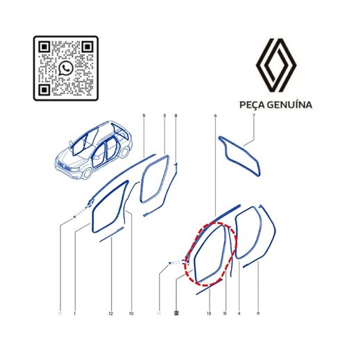 RN 29651R 808329651R BORRACHA DA PORTA DUSTER 21... - 4